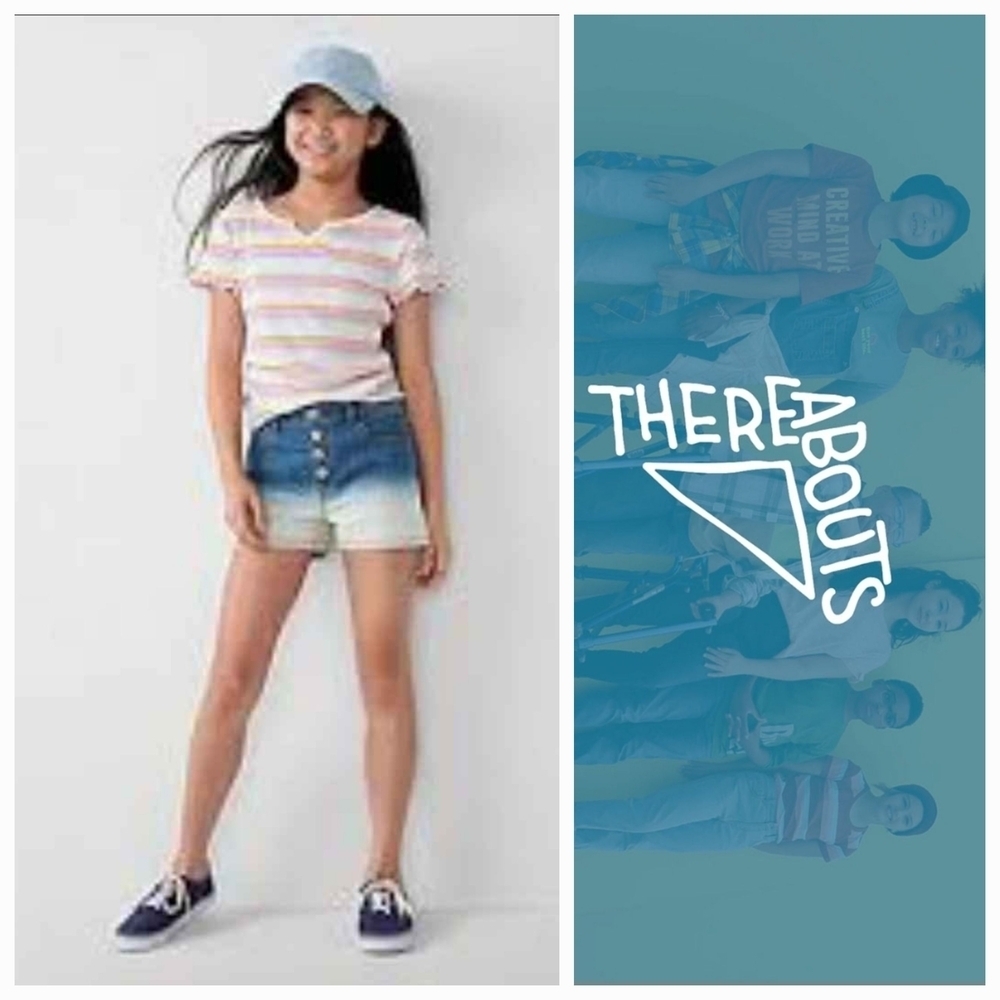 NWT thereabouts Dip Dyed Superflex Shortie Jean Shorts ~14